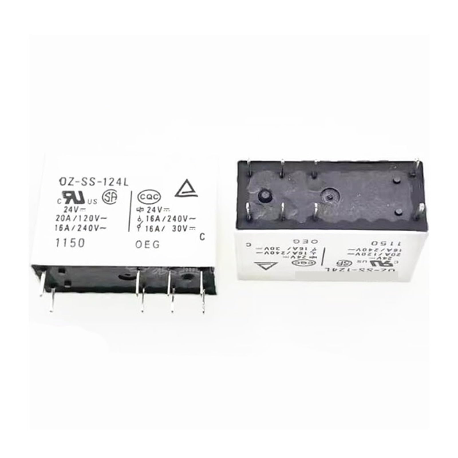 Relais 24V 16A 8 PIN OZ-SS-124 pack de 10 pour automatisme et domotique