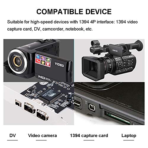 Yeung Qee Firewire 800 To 400 Cable 6Ft,Ieee 1394B 9 Pin Male To 4 Pin Male Cable For Mac Pro, Macbook Pro, Mac Mini, Imac Pc,Digital Cameras, Slr(9 Pin To 4 Pin) #TOP6