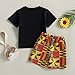 Mubineo Toddler Boy Girl Summer Dashiki Clothes African Print Outfits Kids Kente T Shirts Shorts Set (Black Yellow Red, 4 Years)