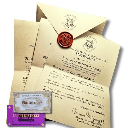 Kit: Maroto + Carta Hogwarts + Tickets - Colecionável Harry