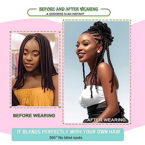 Liliyab Dreadlock Bun Afro High Puff Drawstring Ponytail Hair Bun Hairpieces Faux Locs Clip In Pony Tail Loc Ponytail For Black Women (27#) #TOP4