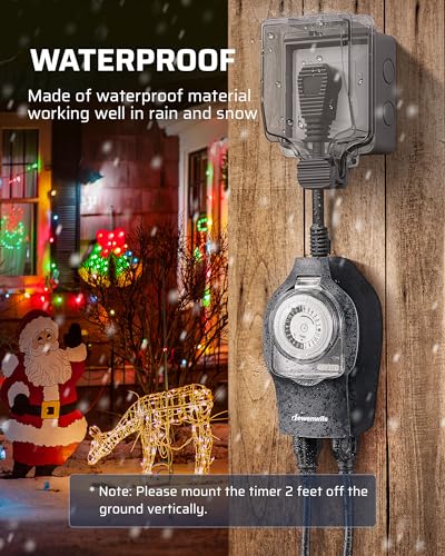 Dewenwils HOMT12B Outdoor Timer For Lights Waterproof thumb #1