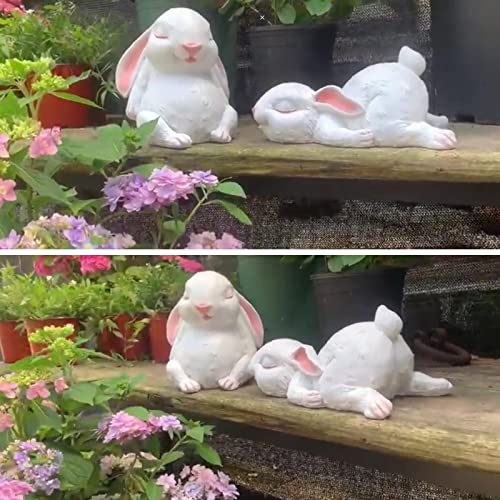 Statue lapin résine jardin Sleepy Bunny抗 intempéries extérieur - 4