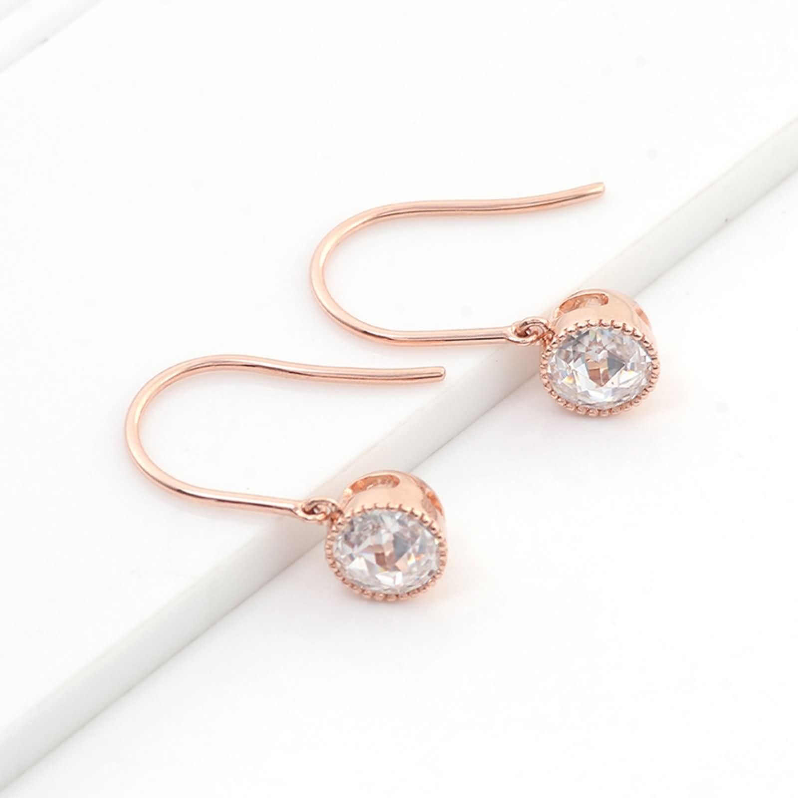 9K / 14K / 18 Karat Weißgold Ohrringe Damen, Rund mit Moissanit, Silber Damen Ohrringe Stecker