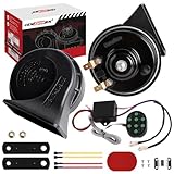 CENZHIWEN Musical Car Horn with Controller, 12V 8-Tone Dual Horns Kit, High/Low Tone Waterproof Motor Horn for...