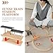 Alasum Wooden Double-Layer Train Station Platform for DIY Educational Building Accessory Safe Wood Material Compatible with Train Track Enhances Imagination and Skills