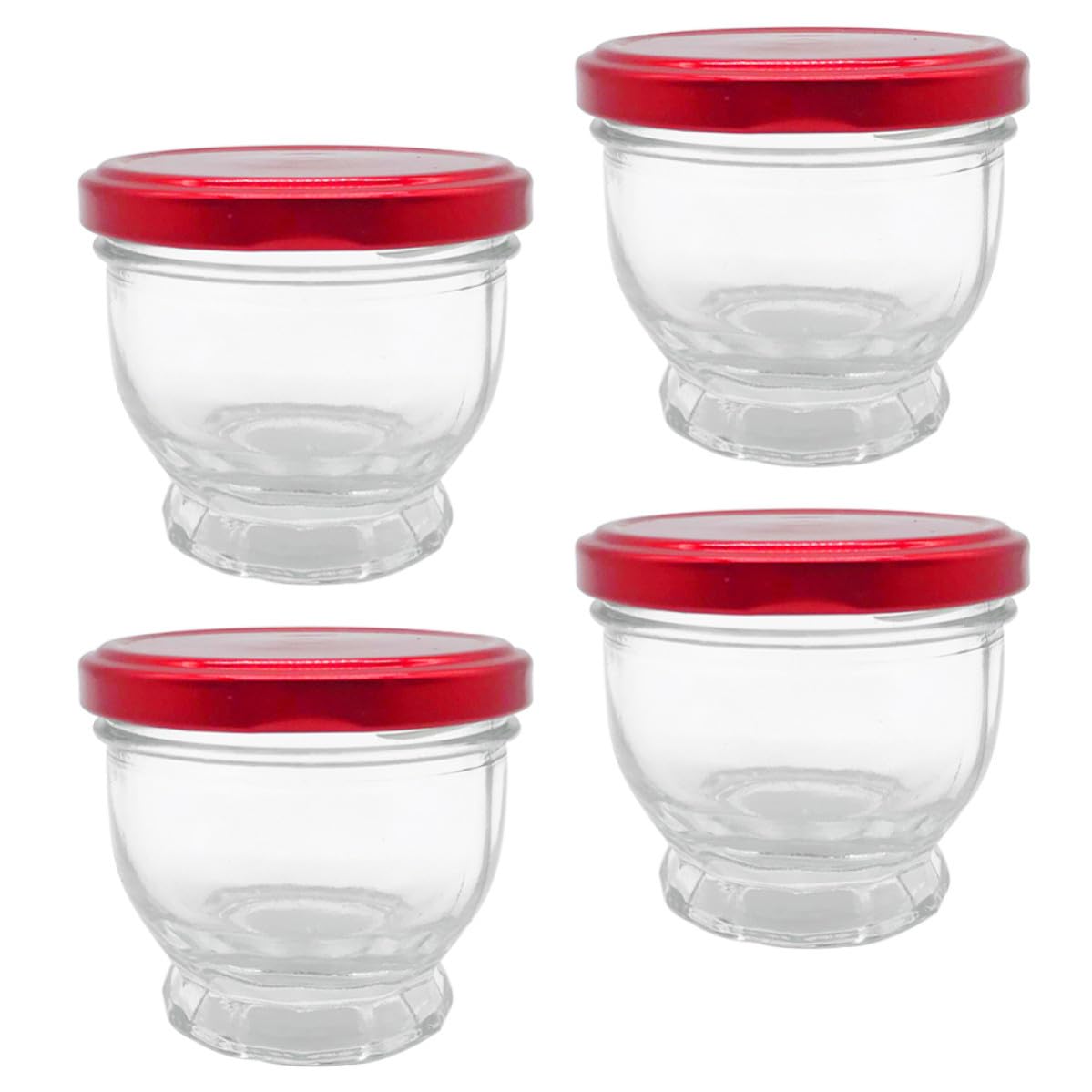 Vasos de yogur de cristal resistente al calor juego de recipientes transparentes