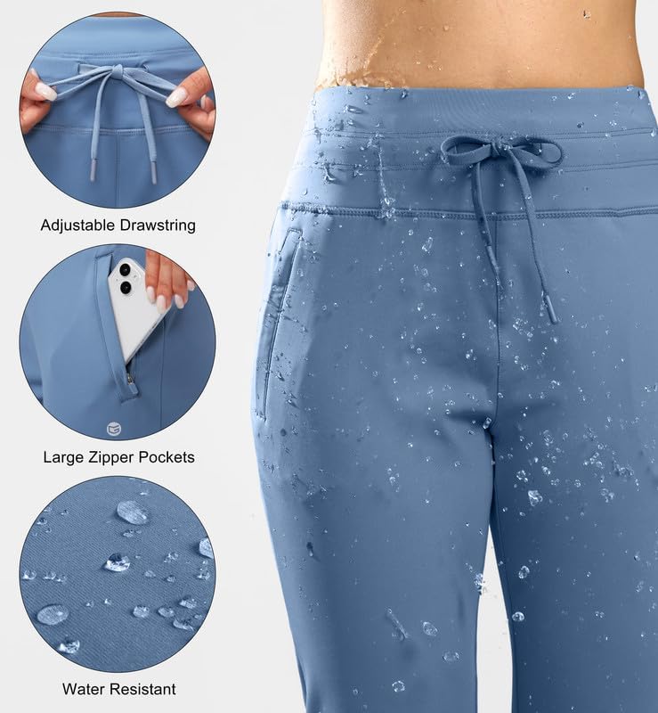 G Gradual Women's Fleece Lined Joggers High Waisted Water Resistant Thermal Winter Sweatpants Running Hiking Pockets - Image 4