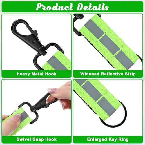Image of Tarini 3Pcs Reflective Keychain, High Visibility Glow in the Dark Tag for Backpack & Dog Collar