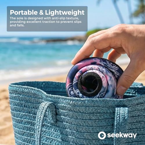 Image of SEEKWAY Water Shoes Women Men Adult Quick-Dry Aqua Socks Barefoot Non Slip for Beach Swim River Pool Lake surf Black SK002(U)