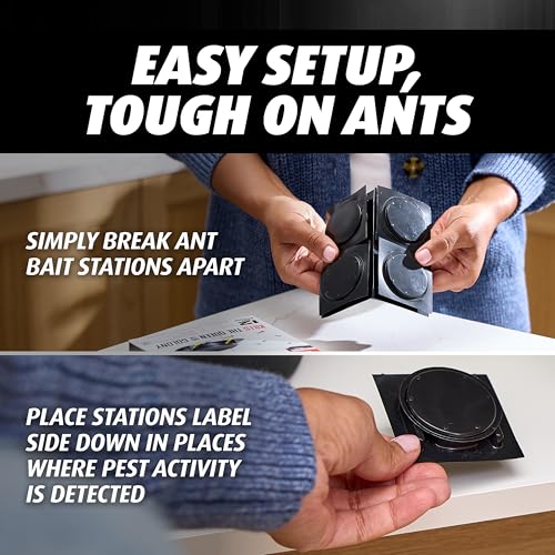 Ortho Orthene Ant Killer Ant Bait, Indoor Ant Killer, Kills The Queen and The Colony, 12 Stations, 2-Pack