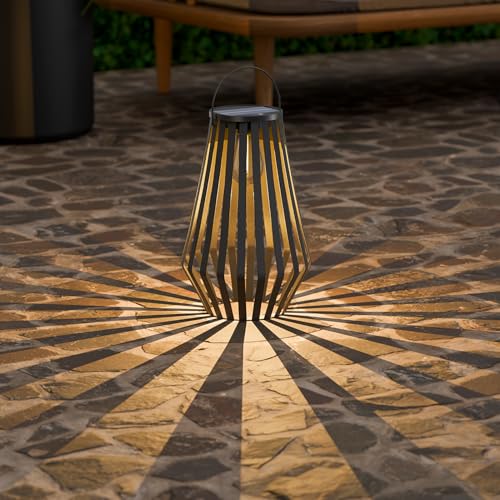 Lanterne solaire en métal étanche uuffoo avec lampe suspendue durable