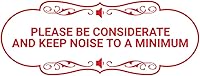 Vista 18 de Designer Please Be Considerate and Keep Noise to a Minimum Sign (Oro Cepillado) - Mediano
