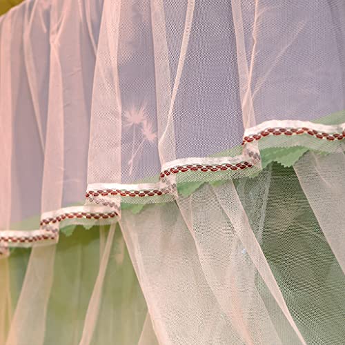 Romantisches, luxuriöses Moskitonetz mit 4 Eckpfosten und Nähten für Mädchen und Frauen, Betthimmel für Erwachsene, Hochzeit, Schlafzimmer, Kinderzimmer, Bettdekoration (Stitching