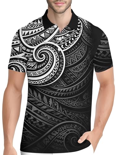 Image of PAGYMO Funny Golf Shirts for Men Crazy Printed Pattern Novelty Moisture Wicking Performance Mens Polo Shirt