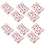 HOLIDYOYO バレンタインデー用オーガンザ巾着バッグ 50枚セット ハートプリント引き紐式キャンディポーチ ラッピング 記念日 パーティー用収