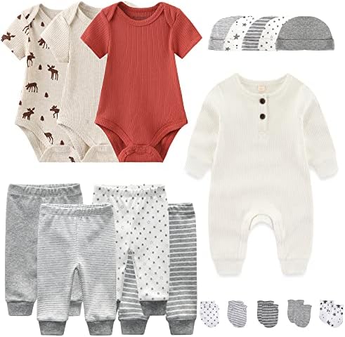 JELYLOVE Unisex Baby Layette Essentials Giftset Clothing Set 18-Piece - Fit 0-3 Months