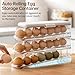 PAVSTINE 3-Tier Auto Rolling Egg Holder with Lid for Fridge, Stackable Clear Egg Dispenser, Large Capacity Refrigerator Storage Organizer