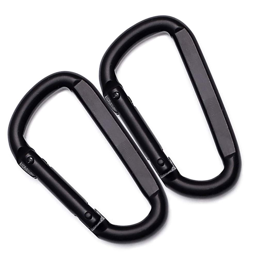 Mousqueton d'escalade verrouillable Anneau en D Mousqueton de Verrouillage en Acier Inoxydable Lien Rapide pour la pêche Intensive Randonnée Voyage Camping Mousqueton Clip de Fixation (Color : Black