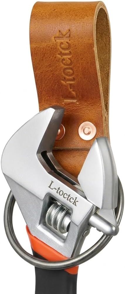2pcs Leather Spud Wrench Holder, Durable Leather Hammer Holder Handmade Tool Belt Loop with Pure Copper Rivets for Electrician Carpenter
