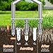 Manual Push Core Aerator Lawn Tool: Semi-Assembled Lawn Aerator with 3 Replaceable Hollow Tine - Yard Aeration Tool for Lawn Grass Plug Air Aerators, Handheld Lawn Care Coring Soil Aerator - Blue
