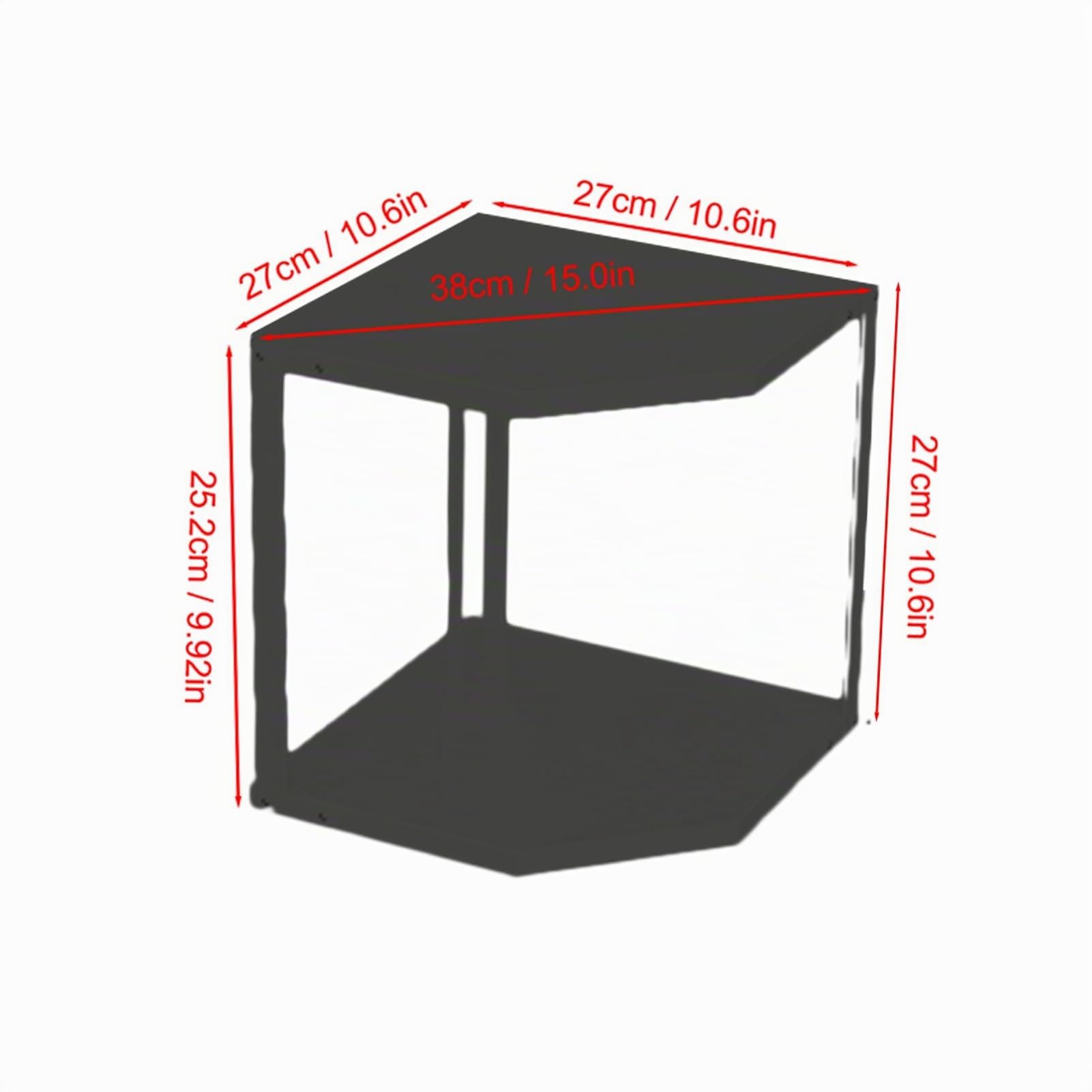 Estante de Esquina Pequeño para Cocina, Soporte para Utensilios de Cocina de Acero Al Carbono, Estante para Ollas que Ahorra Espacio en Forma de Abanico, Organizador de (2 Capas