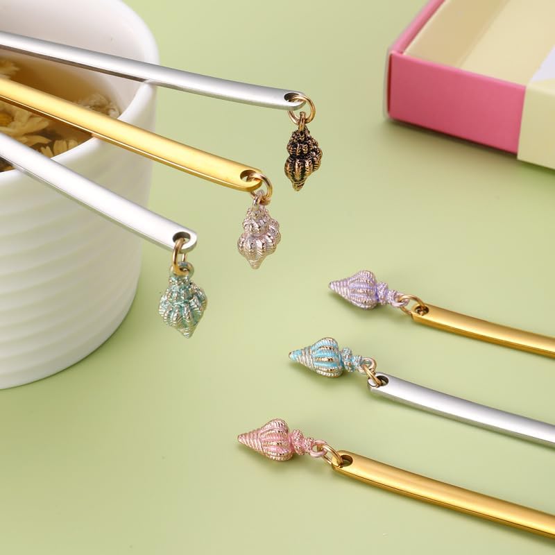 Silverware Flatware Set, 6/24/36/48/60/72pcs Creative Conch Fruit Fork Gift Set 304 Stainless Steel(Silver,10Set-60Pcs)