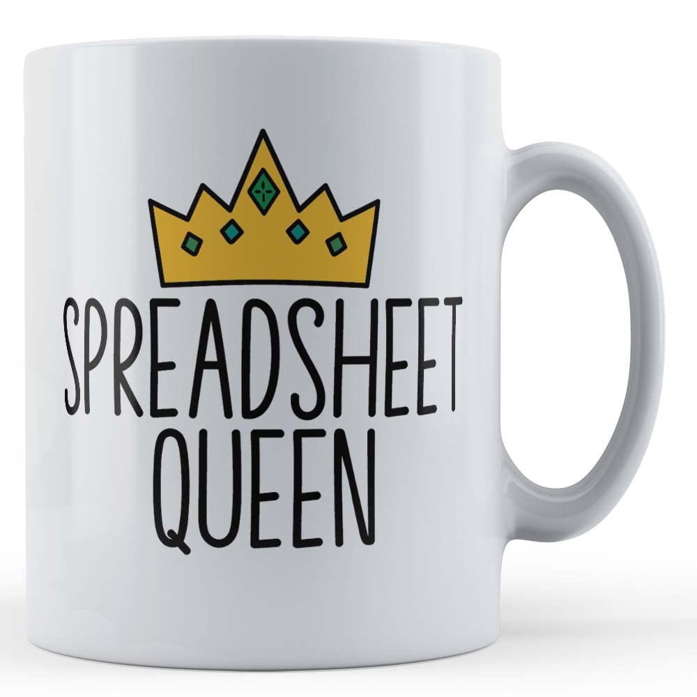 Father Fox - Work, Spreadsheet Queen - Colleague Gift Mug, Ceramic, 11fl.oz, White