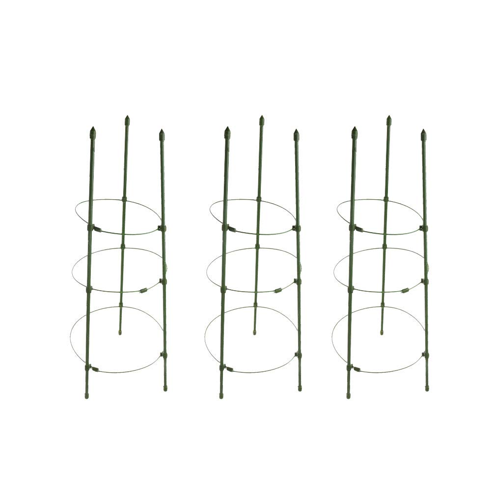 Yarnow 3pcs Garden Trellis Metal Potted Plant Support Vines Patio Climbing Trellises for Pepper Eggplant Tomato Flowers 45cm