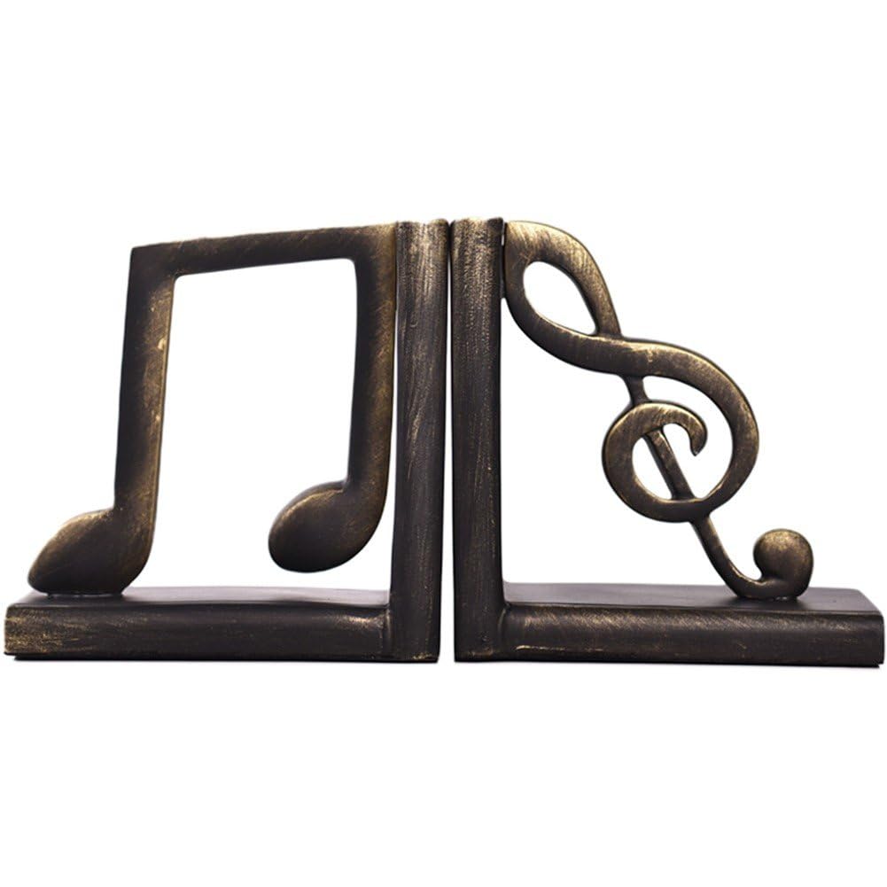 Serre-Livres à Notes Musicales en Résine Décorative | Set de 2 Pièces