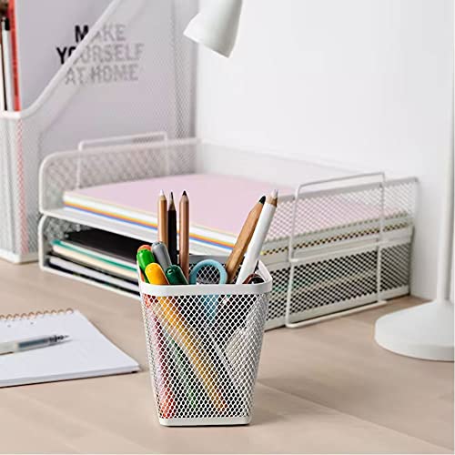 Image of IKEA DRONJONS Metal Mesh Container Storage for All Types of Smaller Items Like Pens, Hair Bands, Make-Up and Hobby Accessories, White