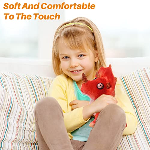 Volunna Walking Interactive Robot Triceratops Dinosaur Plush Toy With Lights And Sounds Electronic Stuffed Animal For Kids Children Toddler Birthday Gifts (Triceratops-Red) #TOP3