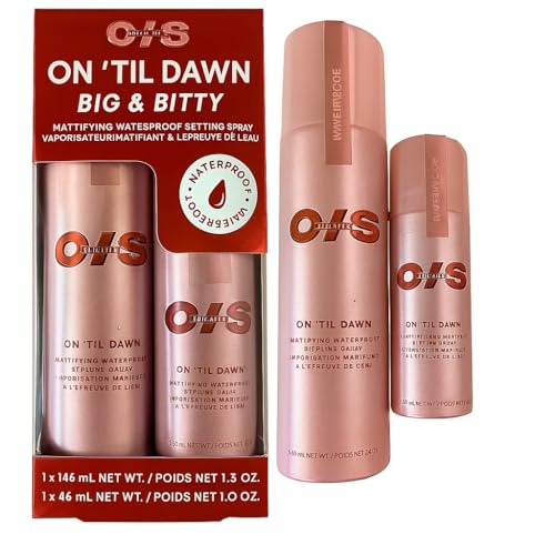 On ’Til Dawn Big & Bitty Mattifying Waterproof Setting Spray Duo – Includes Full Size (3.4 fl. oz / 143 mL) and Travel Size (1.0 fl. oz / 46 mL)