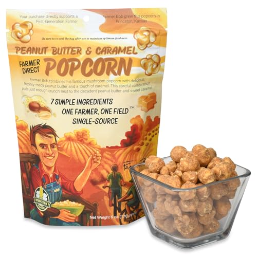 Gourmet Popcorn Bags, Peanut Butter Caramel Corn, Vegan, Gluten Free,