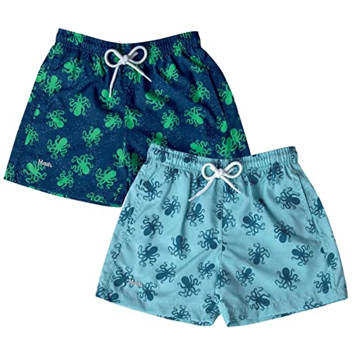 Kit 02 Shorts Infantil Mash Estampado Meninos | 1 Azul Marinho Polvo - 1 Verde Claro | P | 619.41_AZ