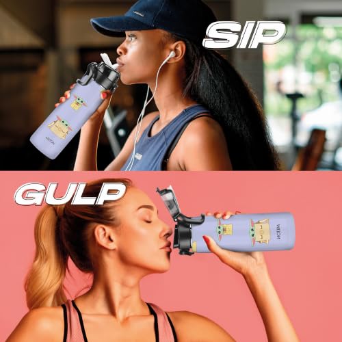 Image of Milton Steel Force 900 Thermoware Water Bottle 600 ml with One Touch Safety Lock & Twin Lid Sip or Gulp, Long Hours Hot & Cold, Leak Proof, ISI Certified, PU Insulated, for Kids, Gym, School, Lavender