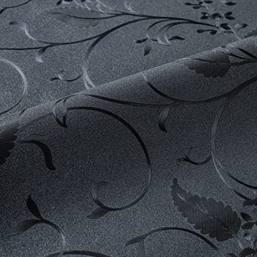 Niviy Static Cling 100% UV Blocking Non-Adhesive Window Film Frosted Glass Film Bathroom Door Glass Decoration Window Film Privacy Covering (Black, 11.8"x 78.7")