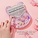 Thumb Piano 17 Keys 21 Keys Kalimba Acrylic Cartoon Painted Portable Finger Piano Set Suitable for Beginners Including Special Protective Case Tuning Hammer User Guide (17 keys,sakura deer)