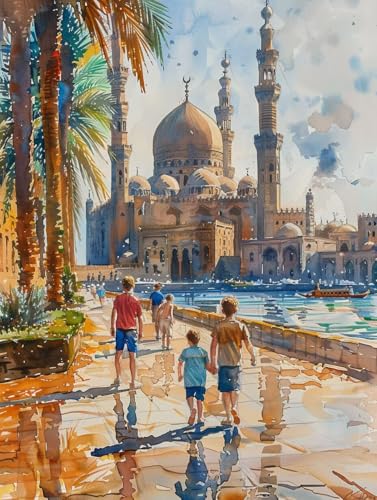 ペイントバイナンバー 寺 ナンバーペイント 風景 大人用 初心者向け 手塗り 塗り絵 ハンドメイドクラフトアート 簡単 DIY 数字油絵 セット 含む インテリア アクリル 水彩絵の具, レトロ インテリア 壁飾り ホームデコレーション ギフト 額縁付き