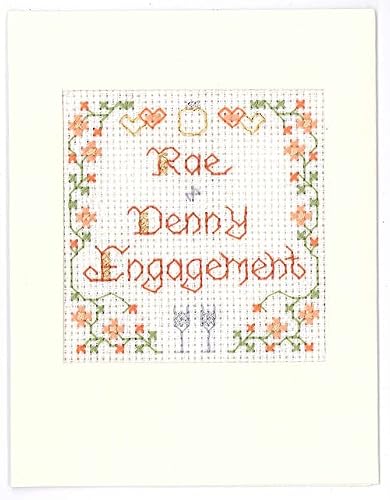 Lifetime Samplers & Decorative Textiles Mini Engagement Card kit - Complete Cross Stitch kit on 16 Ivory aida