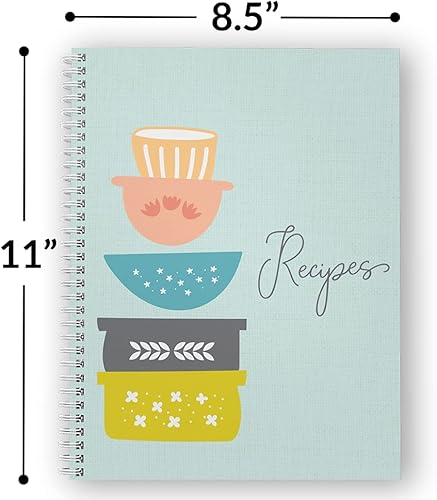 Miniatura 3 de Gotcha Covered Notebooks Platos de recetas de tapa blanda de 8.5 x 11 pulgadas, cuaderno de recetas, 120 páginas de recetas, cubierta laminada