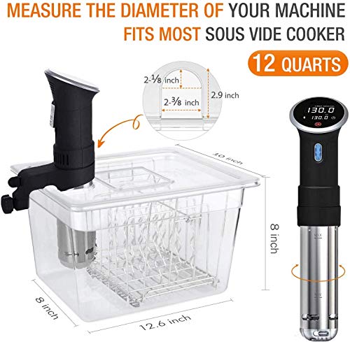 Homenote Sous Vide Container 12 Quart With Lid & Rack And Sleeve - Bpa Free Complete Sous Vide Accessories Kit With Cookbook For Anova And Most Sous Vide Cookers #TOP2