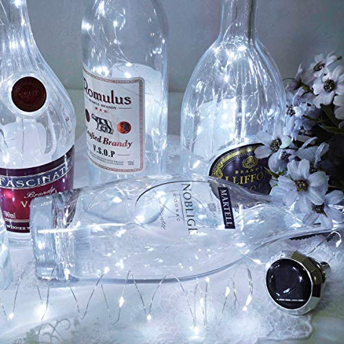 Cynzia Solar Wine Bottle Lights, 6 Pack 20Led Solar Powered Diamond Cork Lights, Waterproof Outdoor Fairy String Light For Garden, Patio, Party, Wedding, Holiday Decor (Cold White) #TOP5