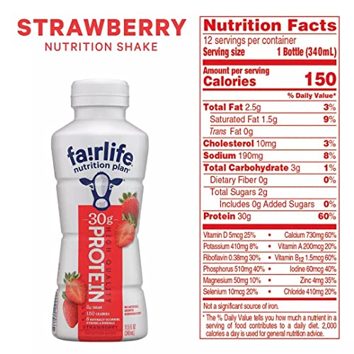 Fair Life Nutrition Plan High Protein Shake Assorted Variety Pack Sampler - 11.5 Fl Oz (8 Pack) In Sanisco Packaging #TOP5
