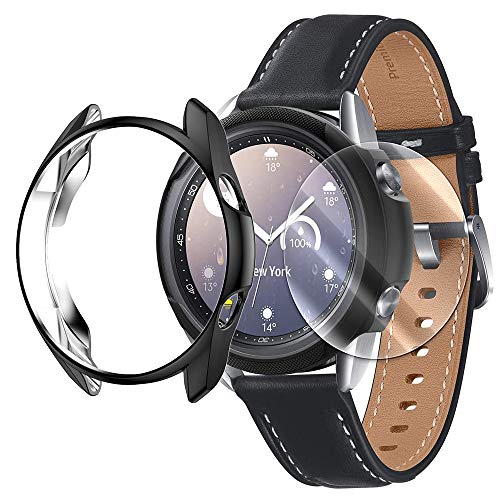 High Definition Anti-Strike Shockproof Wear-Resisting Tempered Glass Screen Protector Flim Ultra-Thin Shell Slim Hard PC Case Cover Skin for Samsung Galaxy Watch 3 41mm