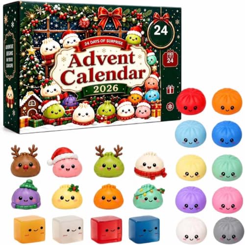 Advent Calendar 2026 Christmas Squishies, Countdown Calendar for Adults (Multicolor-04)