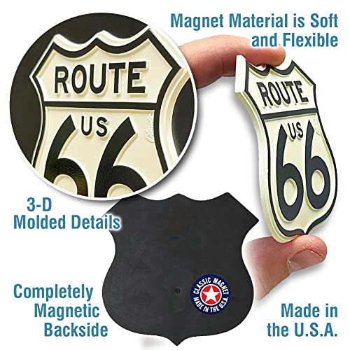 Imán decorativo Route 66 Born to Ride 4.3 x 3 in miniatura 3