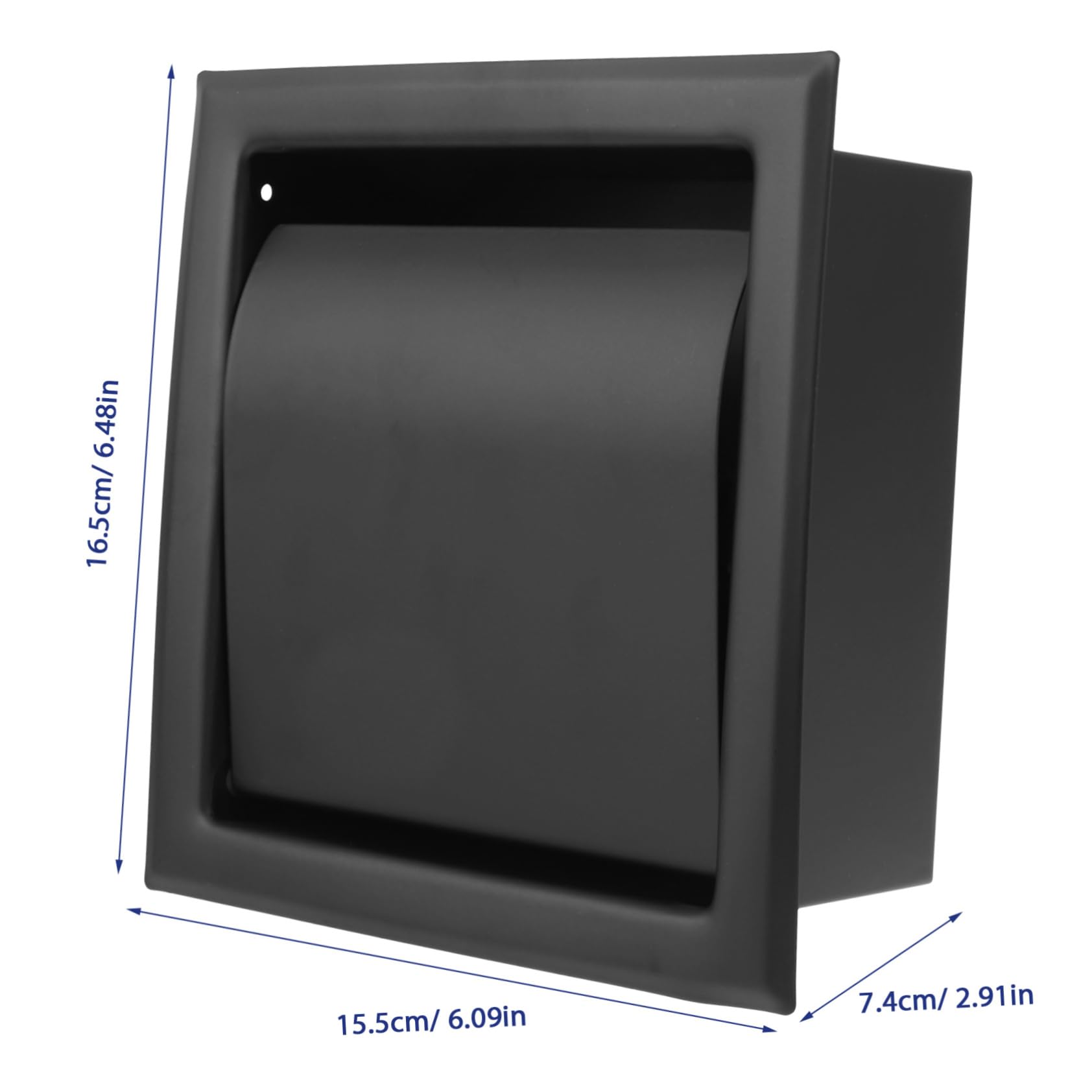 WOONEKY Portarotolo da Muro in Acciaio Inossidabile Nero, Design Moderno e Semplice, Facile da Usare e Pratico per Bagno o Cucina