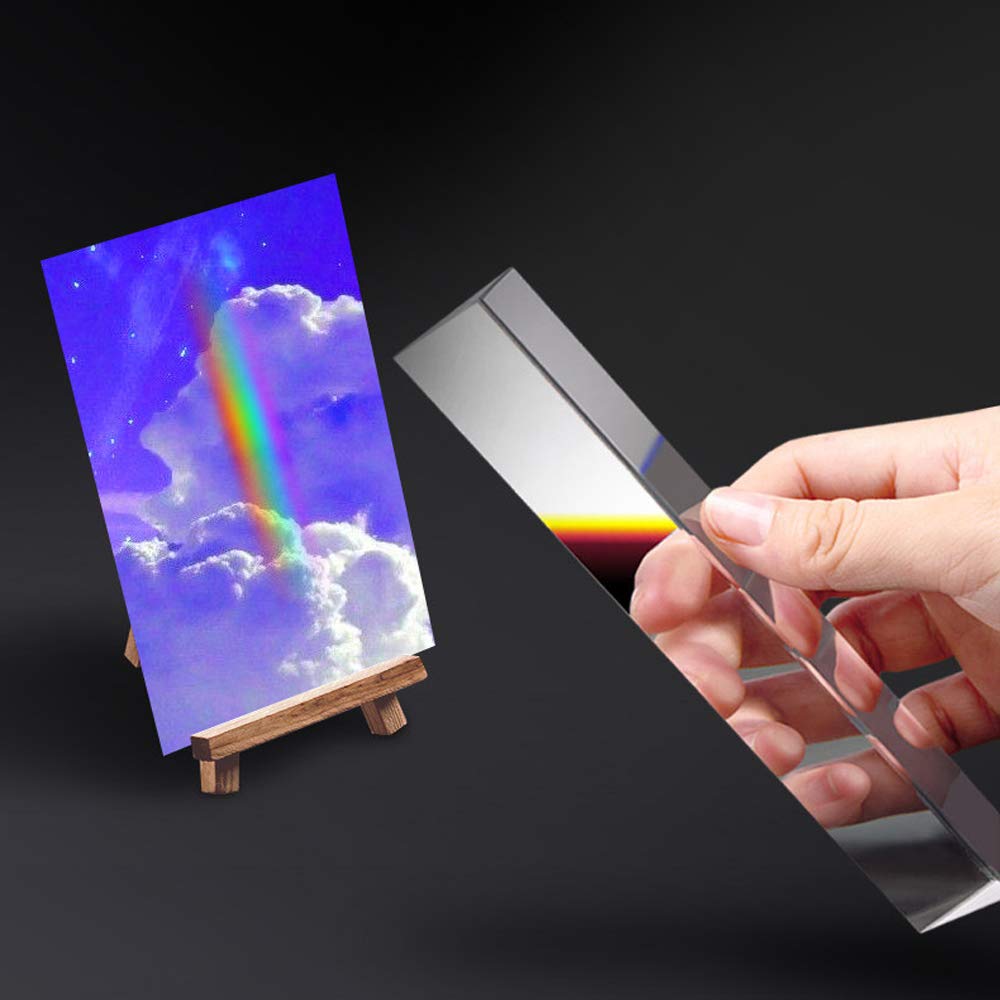 2 PCS -Prisma Triangolare in Cristallo K9 Prisma Fotografia, Vetro Ottico in Cristallo con Confezione Regalo - Prisma Ottico per Spettro Luminoso - Prisma Luce Arcobaleno