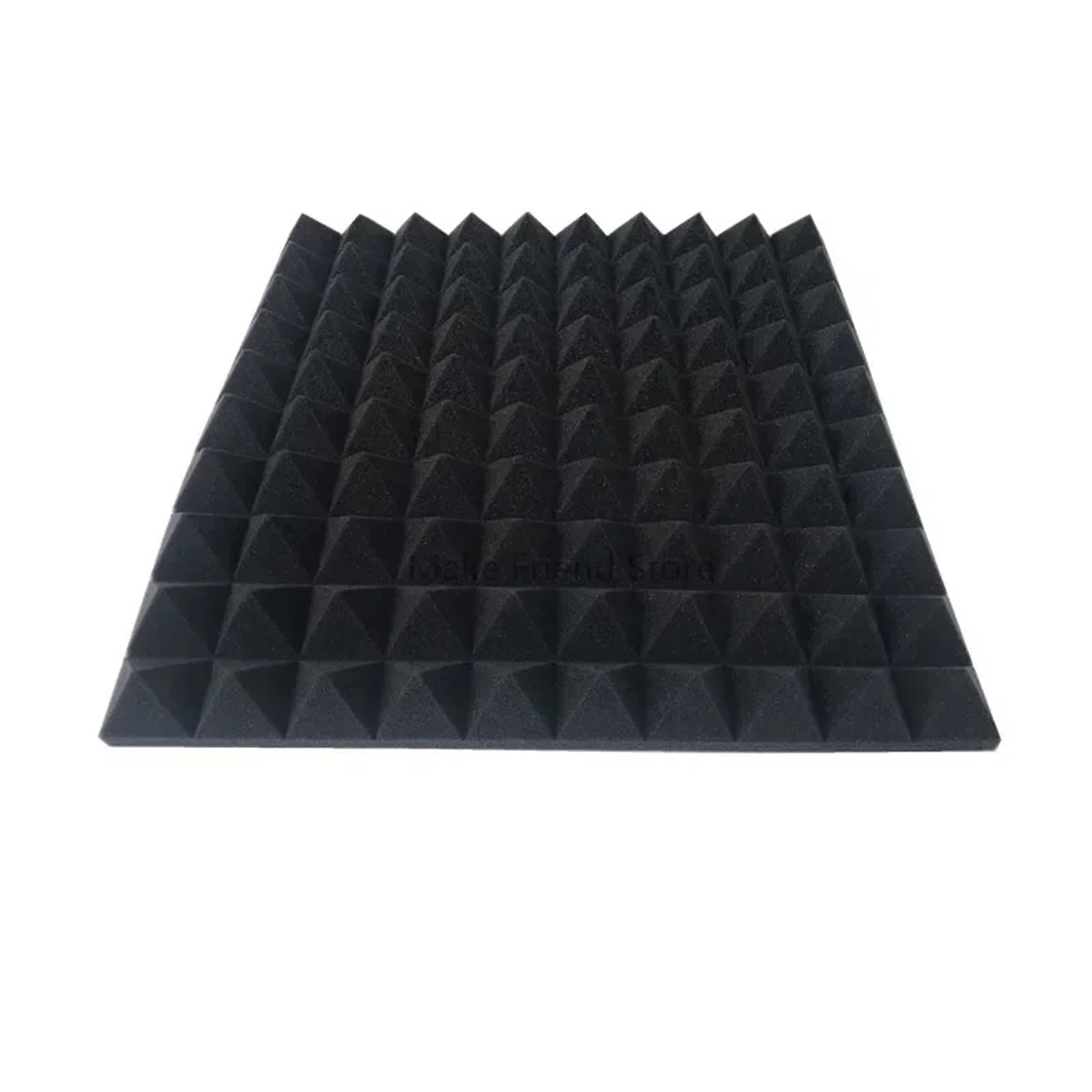 Paneles acústicos de espuma Paneles de tratamiento aislamiento acústico espuma acústica poliuretano con absorción sonido y insonorizada 50 x 5 cm, paquete 6(Black)